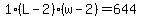 1%2A%28L-2%29%28w-2%29=644