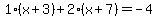 1%2A%28x%2B3%29+%2B+2%2A%28x%2B7%29+=+-4