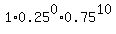 1%2A0.25%5E0%2A0.75%5E10
