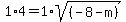 1%2A4=1%2Asqrt%28%28-8-m%29%29