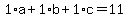 1%2Aa%2B1%2Ab%2B1%2Ac=11