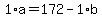 1%2Aa+=+172+-+1%2Ab