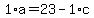 1%2Aa+=+23+-+1%2Ac