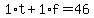 1%2At+%2B+1%2Af+=+46
