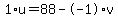 1%2Au+=+88+-+-1%2Av