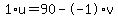 1%2Au+=+90+-+-1%2Av
