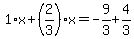 1%2Ax%2B%282%2F3%29%2Ax=-9%2F3%2B4%2F3