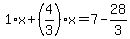 1%2Ax%2B%284%2F3%29%2Ax=7-28%2F3