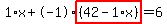 1%2Ax%2B-1%2Ahighlight%28%2842-1%2Ax%29%29=6