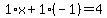 1%2Ax%2B1%28-1%29=4
