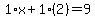 1%2Ax%2B1%282%29=9