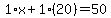 1%2Ax%2B1%2820%29=50