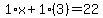 1%2Ax%2B1%283%29=22
