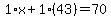 1%2Ax%2B1%2843%29=70