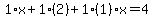 1%2Ax%2B1%2A%282%29%2B1%281%29x=4