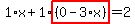 1%2Ax%2B1%2Ahighlight%28%280-3%2Ax%29%29=2