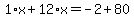 1%2Ax%2B12%2Ax=-2%2B80