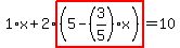 1%2Ax%2B2%2Ahighlight%28%285-%283%2F5%29%2Ax%29%29=10