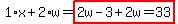 1%2Ax%2B2%2Aw=highlight%282w-3%2B2w=33%29