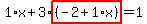 1%2Ax%2B3%2Ahighlight%28%28-2%2B1%2Ax%29%29=1
