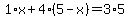 1%2Ax%2B4%285-x%29=3%2A5