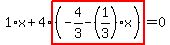 1%2Ax%2B4%2Ahighlight%28%28-4%2F3-%281%2F3%29%2Ax%29%29=0