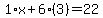 1%2Ax%2B6%283%29=22