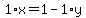 1%2Ax+=+1+-+1%2Ay