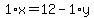 1%2Ax+=+12+-+1%2Ay