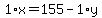 1%2Ax+=+155+-+1%2Ay
