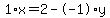 1%2Ax+=+2+-+-1%2Ay