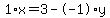 1%2Ax+=+3+-+-1%2Ay
