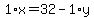 1%2Ax+=+32+-+1%2Ay