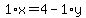 1%2Ax+=+4+-+1%2Ay