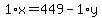 1%2Ax+=+449+-+1%2Ay
