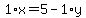 1%2Ax+=+5+-+1%2Ay