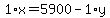 1%2Ax+=+5900+-+1%2Ay