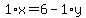 1%2Ax+=+6+-+1%2Ay