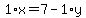 1%2Ax+=+7+-+1%2Ay
