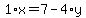 1%2Ax+=+7+-+4%2Ay