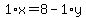 1%2Ax+=+8+-+1%2Ay