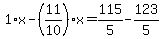 1%2Ax-%2811%2F10%29%2Ax=115%2F5-123%2F5