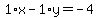 1%2Ax-1%2Ay=-4