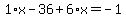 1%2Ax-36%2B6%2Ax=-1