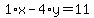 1%2Ax-4%2Ay=11