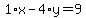 1%2Ax-4%2Ay=9