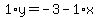 1%2Ay=-3-1%2Ax