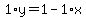 1%2Ay=1-1%2Ax