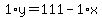 1%2Ay=111-1%2Ax