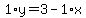 1%2Ay=3-1%2Ax